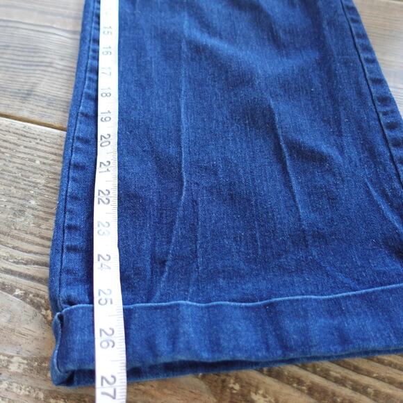 Collectif London Jeans 2 XXS Dark Blue High Waisted Wide Leg Retro Vintage Pinup - Picture 8 of 11